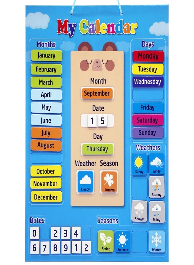 KikoSkool My Calendar for Kids-Magnetic Calendar Learning Toy Gifts for 3-12 Years Kids Homeschool Daily Calendar. - Image 1
